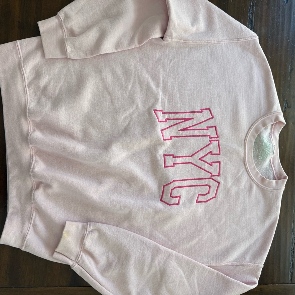 Kids Pink NYC Pullover Sweatshirt